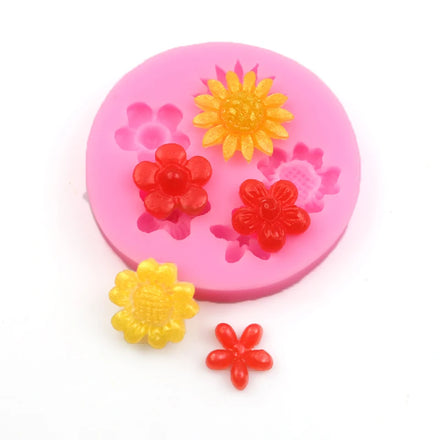 XGY-160 Silicone Chocolate Mould with Sunflower Shape. Silicone Sugar Lace Mould 3D Fondant Mermaid Tail Cake Mold