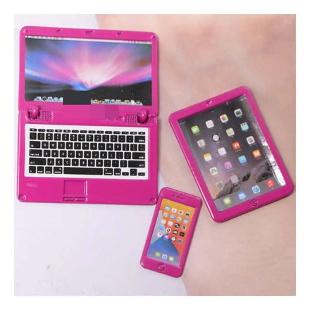 3pcs/set Mini Mobile Laptop Tablet Computer Mini Enamel Doll Charm Phone Notebook for Doll House Diy Accessories