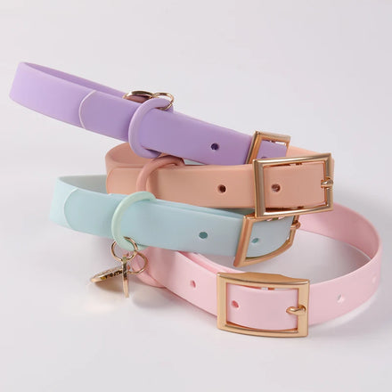 Okeypets Wholesale Fashion Luxury Pet Collar with logo Durable Soft Custom Dog Collar Pvc with Name Tags
