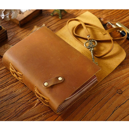 Handmade Customizable Logo Memorable Wedding Journal Genuine Crazy Horse Leather Creative Planner Durable Customizable Cover