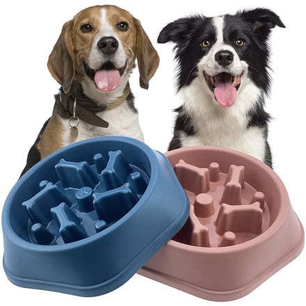 High Quality Plastic Slow Feeding Promote Health Dog Food Slow Feeder Bone Shaped Dog Bowls Anti-chock