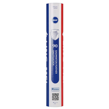 2023 China Factory Jiang Shan Yan LING-MEI Brand Model 90 Badminton Goose Feather Shuttlecock Speed 74-79 White for