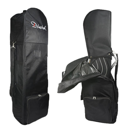 OEM Custom Logo 1680D Nylon Black Golf Travel Bag Durable Wheels Waterproof Design Large Capacity 130x36x25CM Lightweight 1.82kg