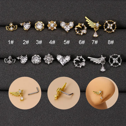 Gaby New Nose Ring Design Stainless Steel Tarnish Free Nose Rings Bulk for Women Nose Piercing Wholesale Body Piercing Jewelry