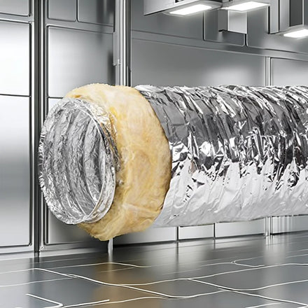 HVAC Aluminum Foil Insulated Flexible Ducts Shape Customizable Length 30-35mm Thickness -20-80 Temperature Range 5 Year