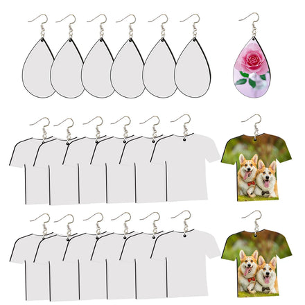 Sublimation Earring Blanks Wood Earrings Shirts Double-sided Protective Coating Mdf Wooded Blank Sublimation Earrings