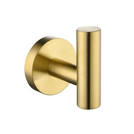 Luxury Modern Gold Brushed Eco-Friendly Stainless Steel Bathroom Towel and Clothes Robe Wall Mount Hooks