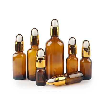 Cosmetic 5ml 10ml 15ml 20ml 30ml 50ml 100ml Skin Care Amber Glass Essential Oil Bottle with Dropper