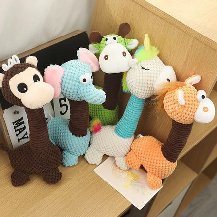 High-quality High-elastic Yaobang Brand Multicolor Pet Dog Plush Squeaky Chew Toys Set Giraffe Custom Cotton Dog Chew Rope Toys