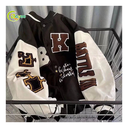 Streetwear Jacket Manufacturer Custom Leather Arms 100 Polyester Varsity Jacket Blank Men Quality Letterman Jackets for Woman