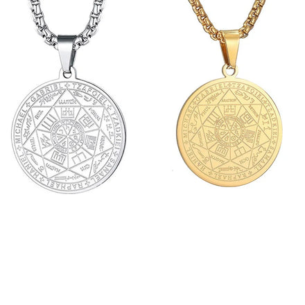 G1743 7 Archangels Pendant Seal of Solomon Tetragrammaton Men Angels Sigil Necklace Seals of Seven Archangels Talisman Necklace