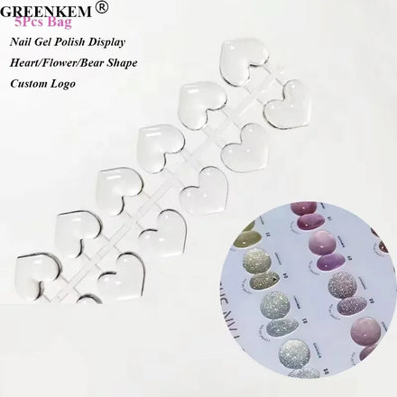 Nail Practice Flower Rose HeartNail Holder Love Base Bear Color Card Nails Art Tool Nail Polish Display Stand