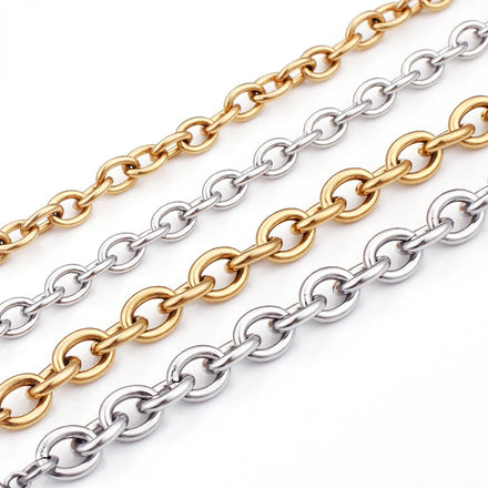 YF3150 Wholesale Fashion Jewelry Hollow Sweater Chain Necklaces Thick 18K Gold Plated Stainless Steel OT Buckle Necklaces