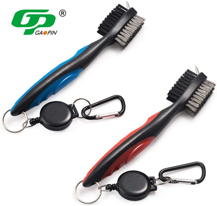 Wholesale Gaopin GP-523 19cm Dual-Sided Multi-Functional Golf Club Cleaning Brush with Copper & PP Hair Custom Logo Option