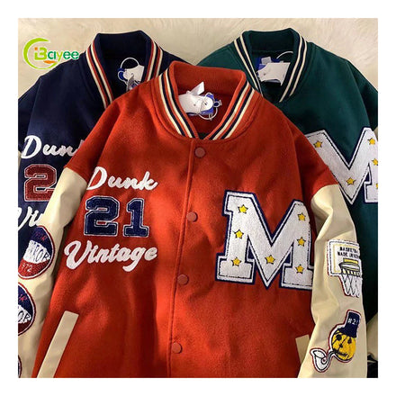 Manufacturer Custom Embroidered Quality Smoke Rise Red Letterman Varsity Jackets Women Customized Mens Letterman Jacket Letters