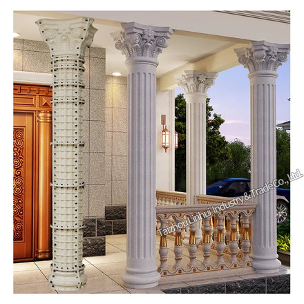 25cm X 340cm Concrete Mold Roman Column Pillar Plastic Decorative Round Casting Post Precast Abs Cement Construction House Fo