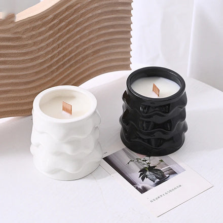 Nordic INS Empty Ceramic Candle Jar Creative Candlestick DIY Art Soybean Wax Container Aromatherapy Candle Cup