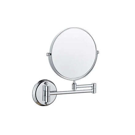 Modern Hotel Bathroom Brass 6inch Retractable Arm Foldable 3x Times Double-sided Lighted Vanity Shower Magnifying Makeup Mirror
