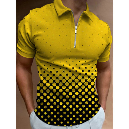 Men's Golf Casual Summer Printed Short Sleeve T-shirt Letter Man Polo Shirt