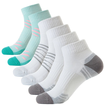 Custom Logo Knitted Anti-Slip Breathable Quarter Ankle Sports Socks for Women with Jacquard Technology Spring Season
