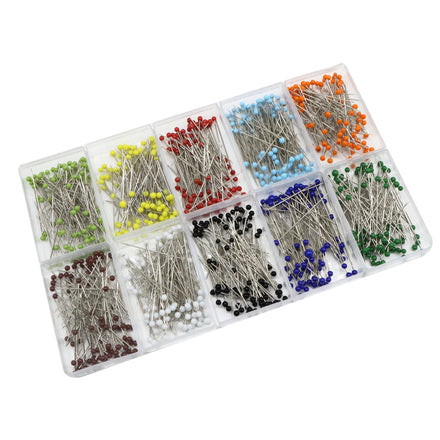 Factory Wholesale 3 * 38mm Colored Glass Pin 100 Pieces of Box Clothing Positioning Pin 10 Color Optional