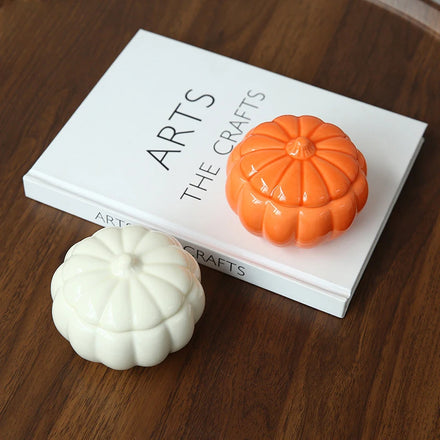 Pumpkin Aromatherapy Empty Cup Soybean Wax Creative DIY Hand Work Indoor Fragrance Ceramic Candle Jar With Lid