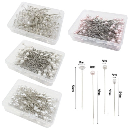 Factory Wholesale Bead Set Color Mixed Round Head Pearl Needle Diamond Needle Needle Fixed Pin