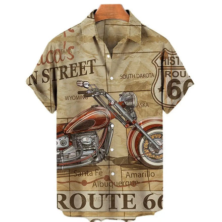Wholesale Silk Hawaiian Casual Shirt New Men's Fashion Beach Summer Shirt Printed Men's Short-sleeved Shirt
