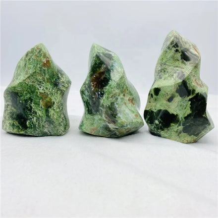 Healing Crystal Gemstone Wholesale Natural Crystal Quartz Torch Green Opal Flames for Decoration