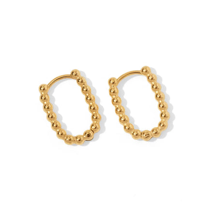 Personality Chain Huggie Earrings 18K Gold Plated Stainless Steel Geometric Children's Wedding Engagement Jewelry