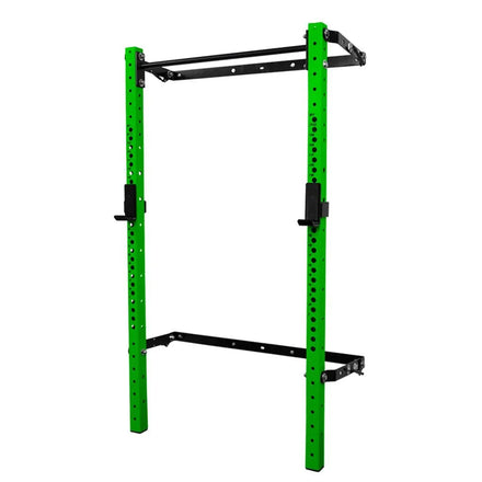 Custom Logo Gym Equipment Wall Mount Folding Squat Power Rack With J-hooks and Spotter Arms