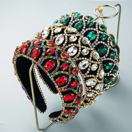 Diamond-studded Pearl Flannel Vintage Sponge Headband Crystal Headbands for Women Tiaras Accesorio Para Mujer
