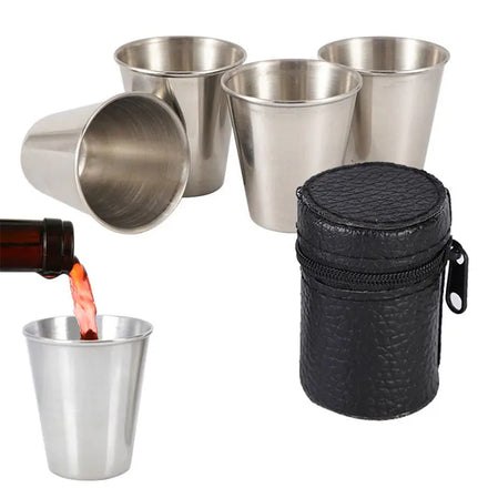 Customized Logo Portable 70ml Drinking Tumbler Eco-Friendly Mini 2 Ounce Stainless Steel Shot Glass for Party Sauce Cup Holder