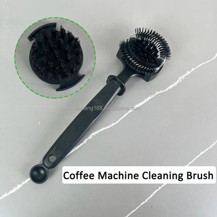 Coffee Machine Cleaning Brush with Spoon Tool - 51mm /58mm Replaceable /detachable Brush Head Coffee Group Head Brushes