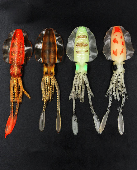 China Made New Bionic Octopus/squid Soft Swimbait Sea Fishing 6.5cm/9.5cm/12cm/15cm Glowing Colorful Color