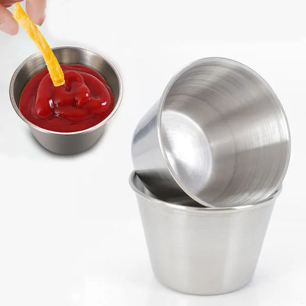 Factory New 2.5 OZ Stainless Steel Pudding Cups High Quality Kitchen Condiment 70ml Sauce Cup Metal Mug Arrival