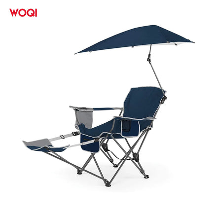 Woqi Folding Broadband Mesh Quad Easy Moon Camping Chair With Sun Shade Cup Holder Portable Carrying Bag