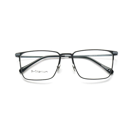 Vintage Titanium Aluminum Eyewear Elastic Temples Square Eyeglass Frames Manufactured for Diamond Face Elegant Vintage Style