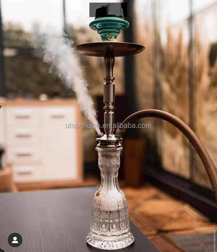New Customized Top End Eco-friendly China Glass Shisha Hookah Factory Wholesale German Customization 304 Stainless Steel Hookah