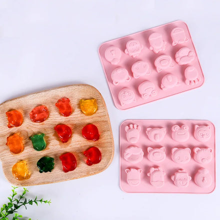 DIY Handmade Mini Lovely 3D Animal Shape Gummy Molds Large Cute Animals Gummy Mold Silicone for Gummies