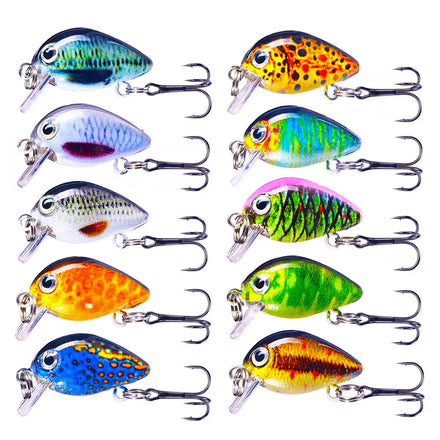 3D Painted 2.5cm/1.7g Mini Fishing Lures Crankbaits Hard Fishing Lure Floating Sea Bass Fishing Lure