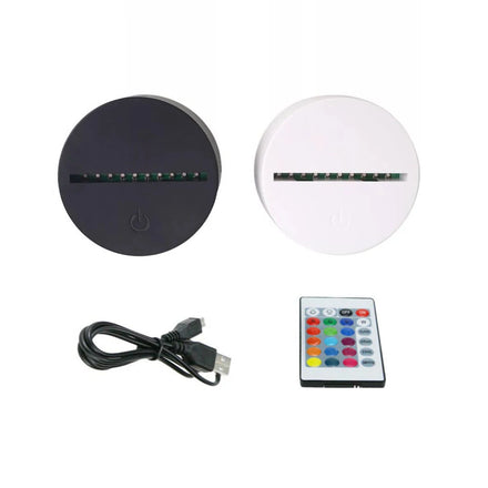 16 Colors Changeable Plastic Base Night Light Bases Remote Function Led Acrylic Lamp ABS Round Bases