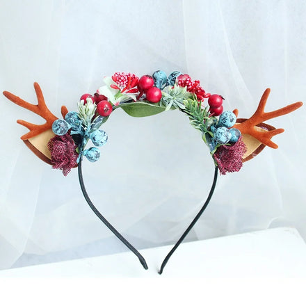 Christmas Headbands Flower Elk Antler Xmas Party Gift Hair Bands Christmas Decorative Headwear Hair Accessories