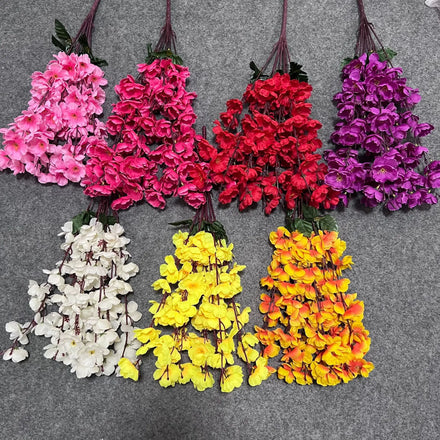 Bulk Sale Artificial Peach Flowers 7/9 Forks Eco-friendly Silk Encryption Cherry Plum Blossom Garden Graduation Easter Christmas