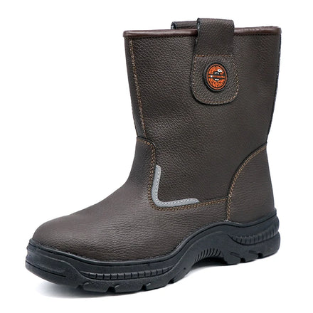 MaxiTough All Seasons High Cut Safety Boots Soft Rubber Outsole Steel Toe Puncture-resistant Construction Factory Safety Shoes