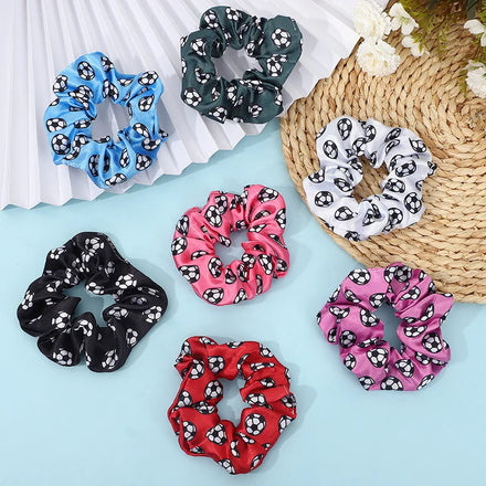 Hair Accessories Elastic Hair Bands Football Pattern Hair Ties Ropes Scrunchies for Women Girls