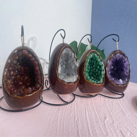 Wholesale Dinosaur Eggs USB Holiday Gifts LED Crafts Home Natural Crystal Healing Gems Night Lamp Table Lamp