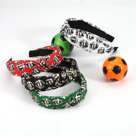 New Arrival Football Printed Cloth Hair Band Ball Hair Accessories Football Headbands for Women