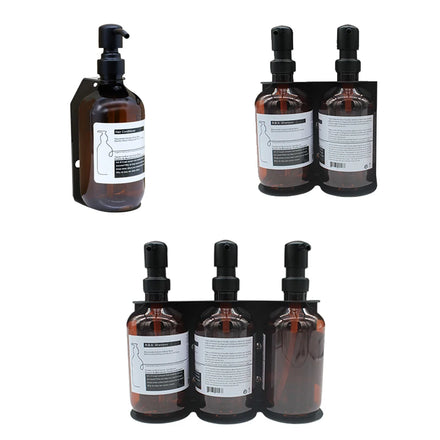 Pet Wall Mount Shampoo Conditioner Bathroom Soap Dispenser Stainless Steel Triple Gel 3 Glass Shower Dispenser for Hotel