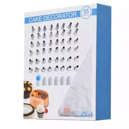 Wholesale Stainless Steel Plastic 55 Pieces Cake Decorating Tools and Accessories with Disposable Icing Bag for Cake Decorations